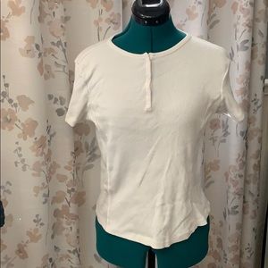 White Calvin Klein jeans Tshirt w/ 3 buttons